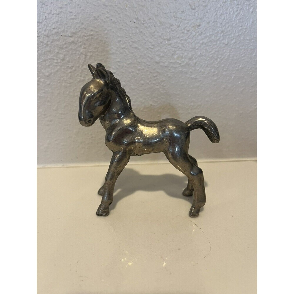 Vintage Metal Pony/Miniature Horse Figurine Decor Metalware